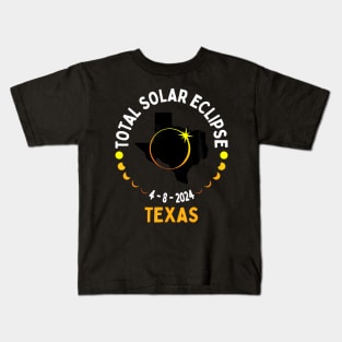 America Totality 04 08 24 Total Solar Eclipse 2024 Texas Kids T-Shirt